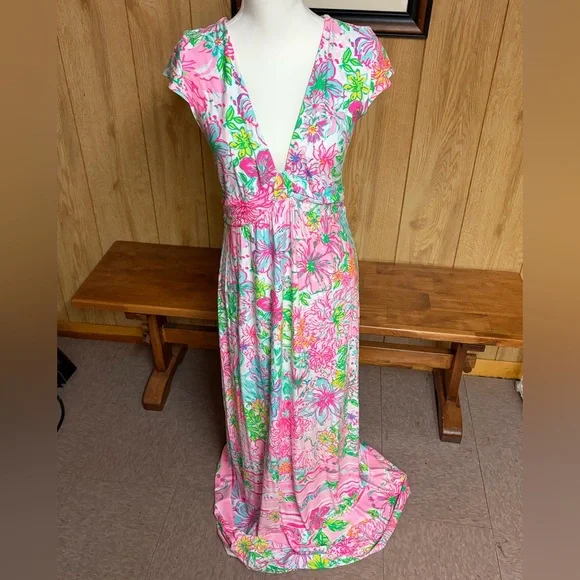 Lilly Pulitzer Breanna Maxi Dress in Paradise Found Floral Print Size M - Picture 9 of 11